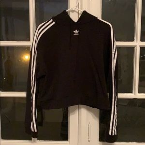 Cropped black adidas hoodie